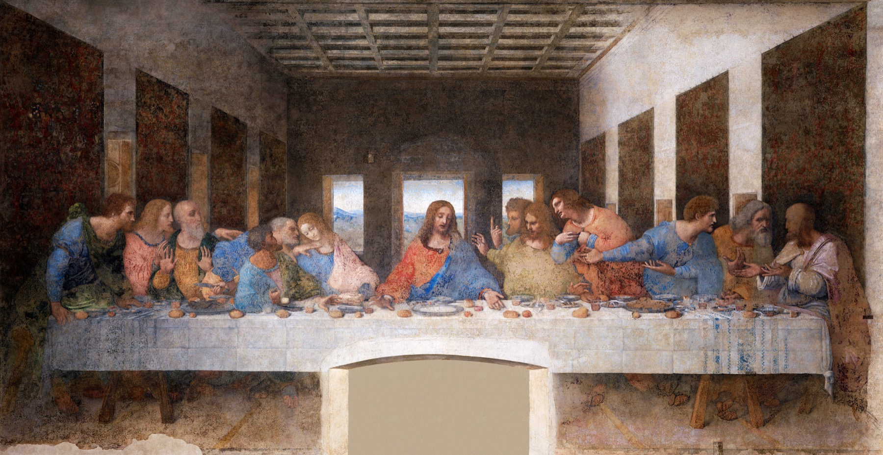 Kommentierte Einzelheiten in Leonardos Abendmahl